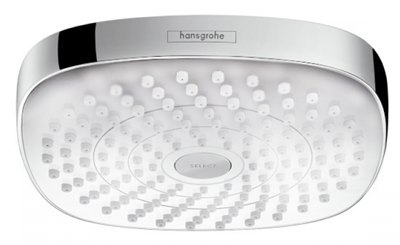 Верхний душ Hansgrohe Croma Select E 180 26524400, 18х18 см, 2 типа струи, без держателя, цвет белый/хром 26524400 - фото 187811