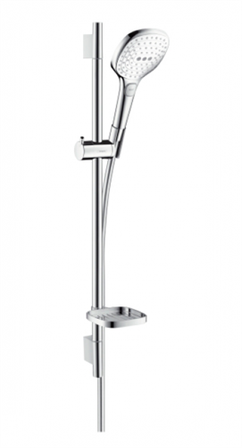 Душевой гарнитур Hansgrohe Raindance Select E120 3jet 26620400, 70 см, 3 режима струи, корпус хром, лицевая часть белая 26620400 - фото 188031