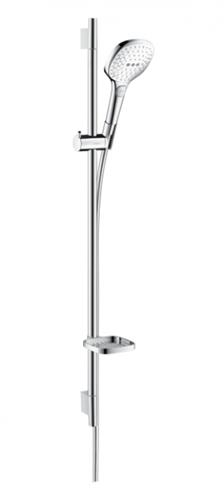 Душевой гарнитур Hansgrohe Raindance Select E 120 26621400, 90 см, 3 режима струи, корпус хром, лицевая часть белая 26621400 - фото 188033