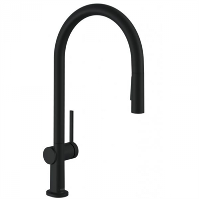 Смеситель Hansgrohe Talis 210 M54, для кухонной мойки, с вытяжным изливом, чёрный матовый, 72800670 72800670 - фото 198353