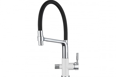 Смеситель Granula GR-0075 0075wh, для кухонной мойки, с подключением к фильтру, гибкий излив, арктик 0075, арктик - фото 221827