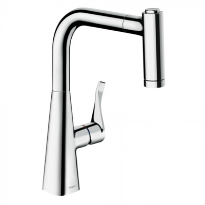 Смеситель для кухни Hansgrohe Metris 14834000 с выдвижным изливом 220, хром 14834000 - фото 225741