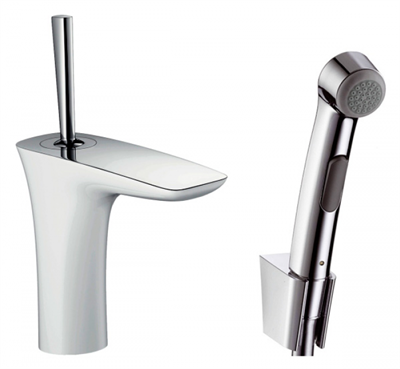 Смеситель Hansgrohe PuraVida 15275400 для раковины с гигиеническим душем, белый/хром 15275400 - фото 225873