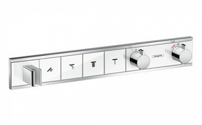 Смеситель Hansgrohe RainSelect 15357400 для душа, термостатический, белый/хром 15357400 - фото 225884