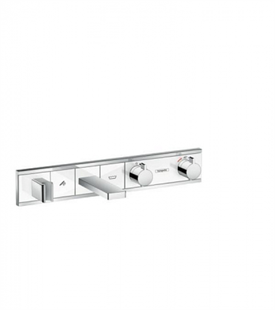 Смеситель Hansgrohe RainSelect 15359400 для ванны и душа, термостатический, белый/хром 15359400 - фото 225887