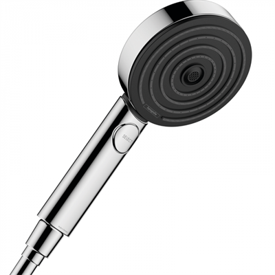 Душевая лейка Hansgrohe Pulsify 24110000 S, лейка Relaxation 3 режима струи, хром, диск графит 24110000 - фото 228662
