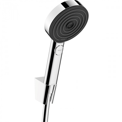 Душевой набор Hansgrohe Pulsify 24303000 Select, 3 режима струи, корпус хром, лицевая часть черная 24303000 - фото 228711