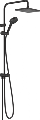 Душевой гарнитур Hansgrohe Vernis Shape 26289670 Showerpipe 230 1jet Reno EcoSmart, черный матовый, 2 режима струи 26289670 - фото 228917