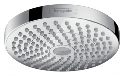 Верхний душ Hansgrohe Croma Select S 180 2 jet 26522000, 18х18 см, 2 типа струи, без держателя, цвет хром 26522000 - фото 228963