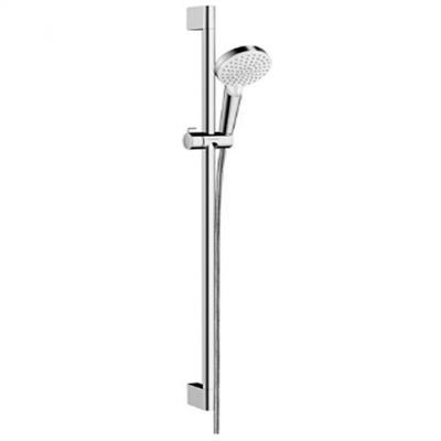 Душевой гарнитур Hansgrohe Crometta Vario 26536400, штанга 90 см, корпус хром, 2 режима струи, лицевая часть белая 26536400 - фото 228970