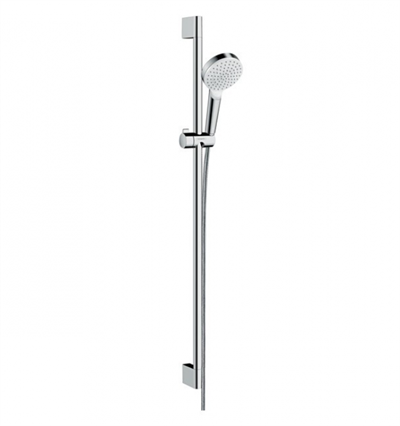Душевой гарнитур Hansgrohe Crometta 1jet 26537400, штанга 90 см, корпус хром, лицевая часть белая, 1 режим струи 26537400 - фото 228971