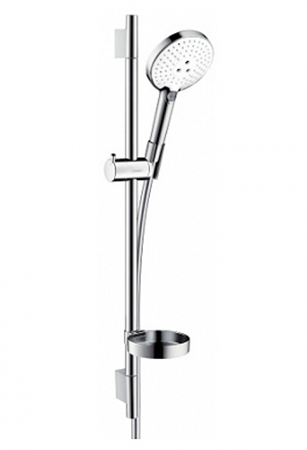 Душевой гарнитур Hansgrohe Raindance Select S 120 3jet 65 см 26630400, корпус хром, лицевая часть белая, 3 режима струи 26630400 - фото 228998