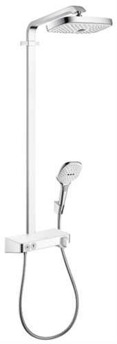 Душевая система Hansgrohe Raindance Select E 27126400 Showerpipe 300 2 jet термостатическая, белое стекло/хром 27126400 - фото 229105