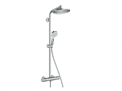 Душевая система Hansgrohe 27268000 Crometta S 240 1jet Showerpipe EcoSmart, термостатическая, хром 27268000 - фото 229128