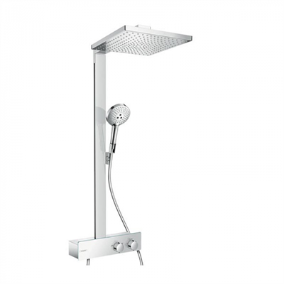 Душевая система Hansgrohe Raindance E 27361000 Showerpipe 300, с термостатом ShowerTablet 350, лицевая часть зеркало, хром 27361000 - фото 229148