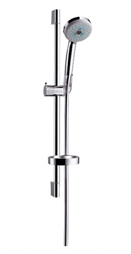 Душевой гарнитур Hansgrohe Croma 100 Multi/Unica'C 27775000, штанга 65 см, корпус хром, лицевая часть белая 27775000 - фото 229230