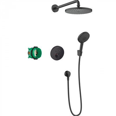 Душевая система Hansgrohe Raindance 27959670 S Shower, термостатическая, цвет чёрный матовый 27959670 - фото 229258