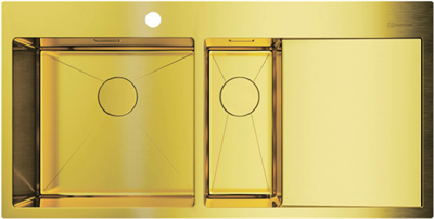 Кухонная мойка Omoikiri Akisame 100-2-LG-L светлое золото 4973089 4973089