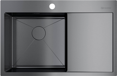 Кухонная мойка Omoikiri Akisame 78-GM-L вороненая сталь 4973099 4973099