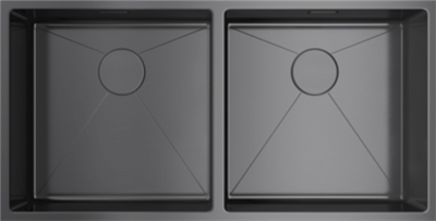 Кухонная мойка Omoikiri Taki 86-2-U/IF-GM вороненая сталь 4993793 4993793