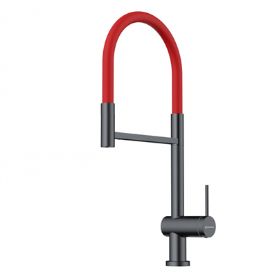Смеситель Omoikiri Kanto-2 Plus-SB-GM-R вороненая сталь/красный 4994460 4994460