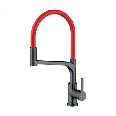 Смеситель Omoikiri Sinto 2 Plus-GM-R вороненая сталь/красный 4994467 4994467