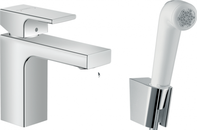 Смеситель Hansgrohe Vernis Shape 71216000 для раковины с гигиеническим душем, хром 71216000 - фото 242152
