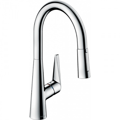 Смеситель Hansgrohe Talis 73851000, для кухонной мойки, с вытяжным изливом, цвет хром 73851000 - фото 244517