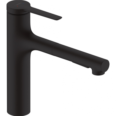 Смеситель Hansgrohe Zesis, lite 74804670, для кухонной мойки, с вытяжным изливом, цвет черный матовый 74804670 - фото 245700