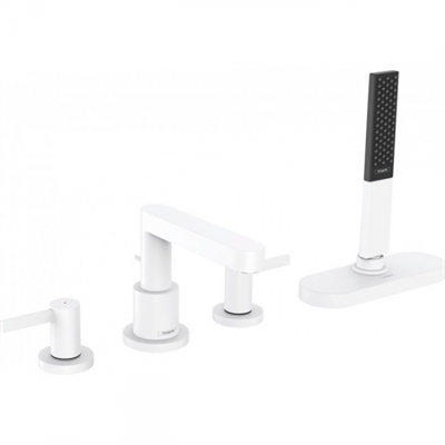 Смеситель Hansgrohe Finoris 76444700 на борт ванны, белый матовый 76444700 - фото 245982