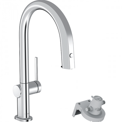 Смеситель Hansgrohe Aqittura M91 для кухонной мойки, с вытяжным изливом, с подключением к фильтру, хром, 76803000 76803000 - фото 246114