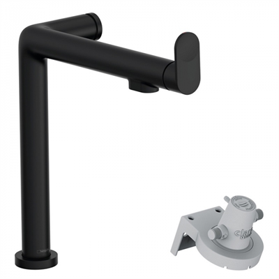 Смеситель Hansgrohe Aqittura 76804670 для кухонной мойки с подключением к фильтру, черный матовый 76804670