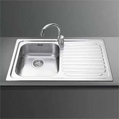 Smeg SP791D-2 мойка, нержавеющая сталь, 790х500 мм, нержавеющая сталь матовая, чаша слева 8017709139308 - фото 246769