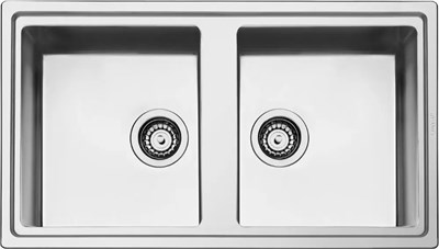 Smeg LDR862-2 мойка, нержавеющая сталь, 860х500 мм, нержавеющая сталь матовая 8017709304621 - фото 249535