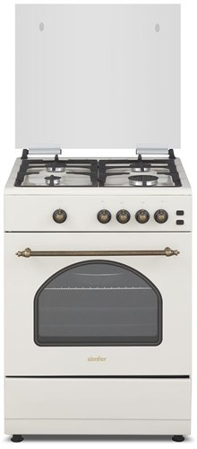 SIMFER F66GO42011 плита газовая отдельностоящая, 60х60х85 см, 4 конфорки, бежевый 8699272067815 - фото 252545