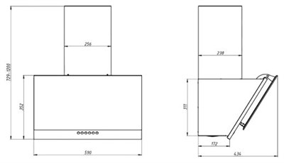 Наклонная вытяжка Elikor RX6754XB нерж/черное стекло 954542 - фото 254200