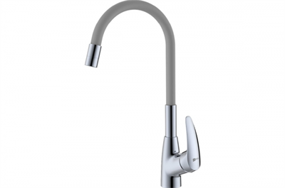 Смеситель Lemark Linara LM0415C-Gray для кухонной мойки, с гибким изливом, хром/серый lm0415c-gray - фото 265612