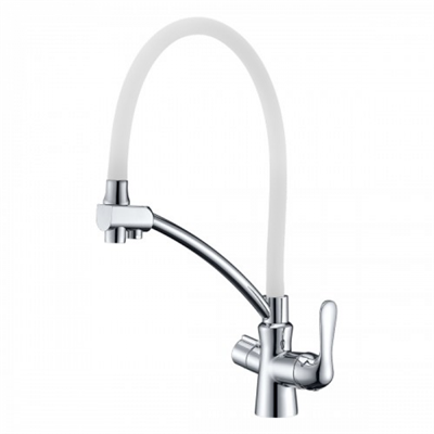 Смеситель Lemark Comfort LM3070C-White для кухни с подключением к фильтру с питьевой водой, хром/белый lm3070c-white - фото 265734
