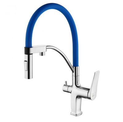 Смеситель Lemark Comfort LM3074C-Blue, для кухни с подключением к фильтру с питьевой водой, хром/синий lm3074c-blue - фото 265742