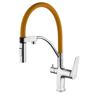 Смеситель Lemark Comfort LM3074C-Orange, для кухни с подключением к фильтру с питьевой водой, хром/оранжевый lm3074c-orange - фото 265745