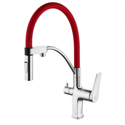 Смеситель Lemark Comfort LM3074C-Red для кухонной мойки, с подключением к фильтру, красный lm3074c-red - фото 265746