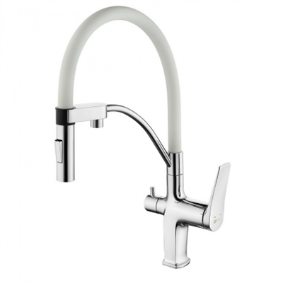 Смеситель Lemark Comfort LM3074C-White, для кухни с подключением к фильтру с питьевой водой, хром/белый lm3074c-white - фото 265747
