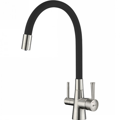 Смеситель Lemark Comfort LM3075BN-Black, для кухни с подключением к фильтру с питьевой водой, никель lm3075bn-black - фото 265758