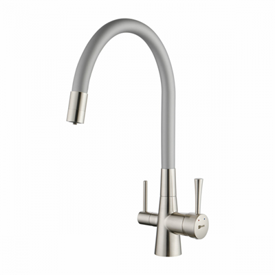 Смеситель Lemark Comfort LM3075BN-Silver, для кухни с подключением к фильтру с питьевой водой, никель/серебристый lm3075bn-silver - фото 265759