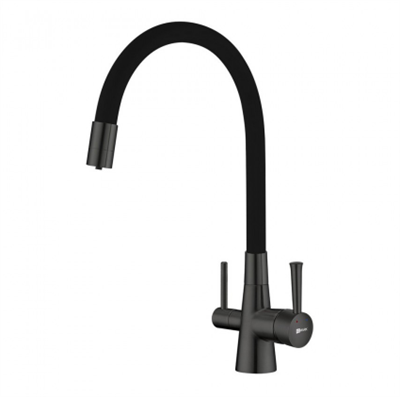 Смеситель Lemark Comfort LM3075GM для кухонной мойки, с подключением к фильтру питьевой воды, графит lm3075gm - фото 265775