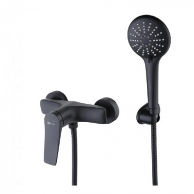Смеситель Lemark Bronx LM3703BL, для душа, с душевым гарнитуром, черный lm3703bl - фото 265858