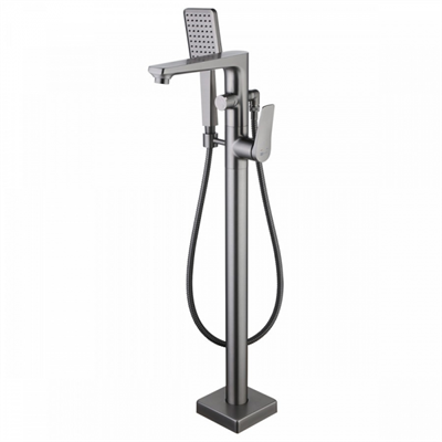 Смеситель напольный Lemark Bronx LM3744GM, для ванны, с душевым гарнитуром, графит lm3744gm - фото 265894