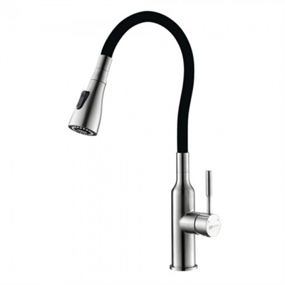 Смеситель Lemark Expert LM5082S-Black для кухни с гибким изливом, хром/черный lm5082s-black - фото 266107