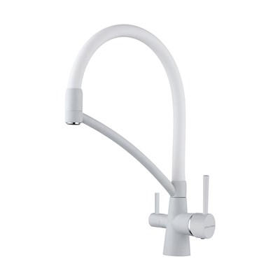 Смеситель для кухни Paulmark Siegen  Si213111-431TW  Белый матовый полностью 431TW/WH si213111-431tw - фото 271185