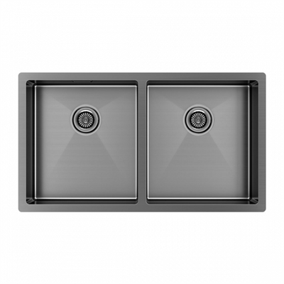 Мойка из нержавеющей стали Paulmark GERBERG 78/2 UNI, мойка, нержавеющая сталь, вороненая сталь pm237844-gm